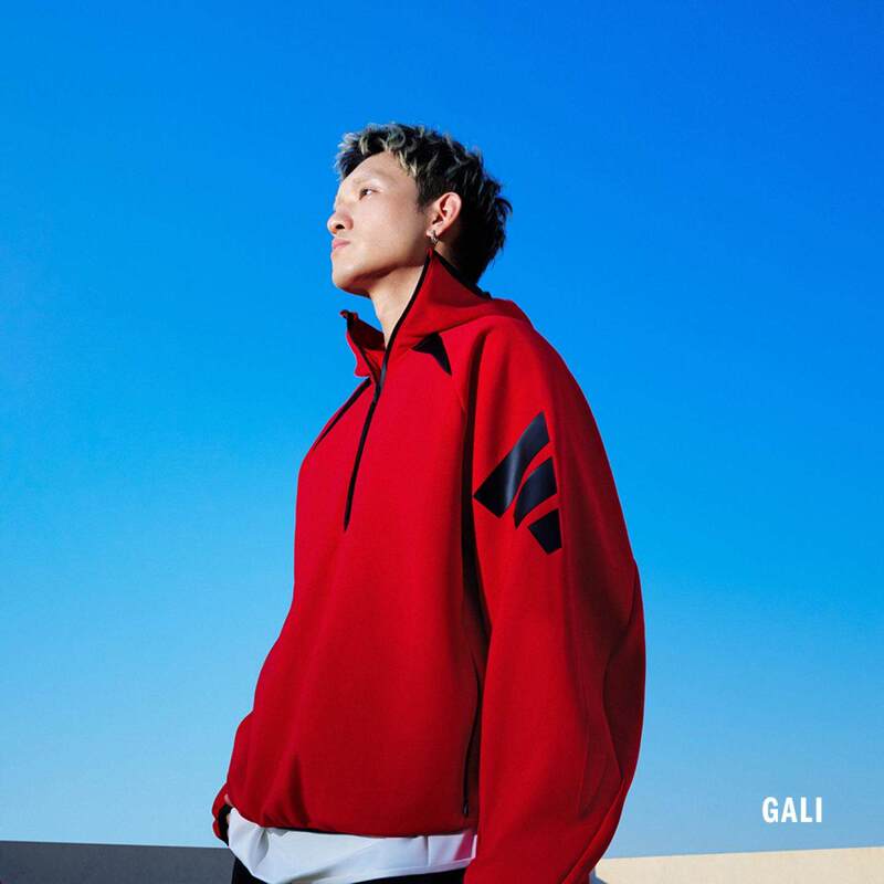 Gali Same Style Adidas Fos Spring Men's and Women's Half-Zip Knitted Hooded Loose Pullover Sweatshirt Jw4641