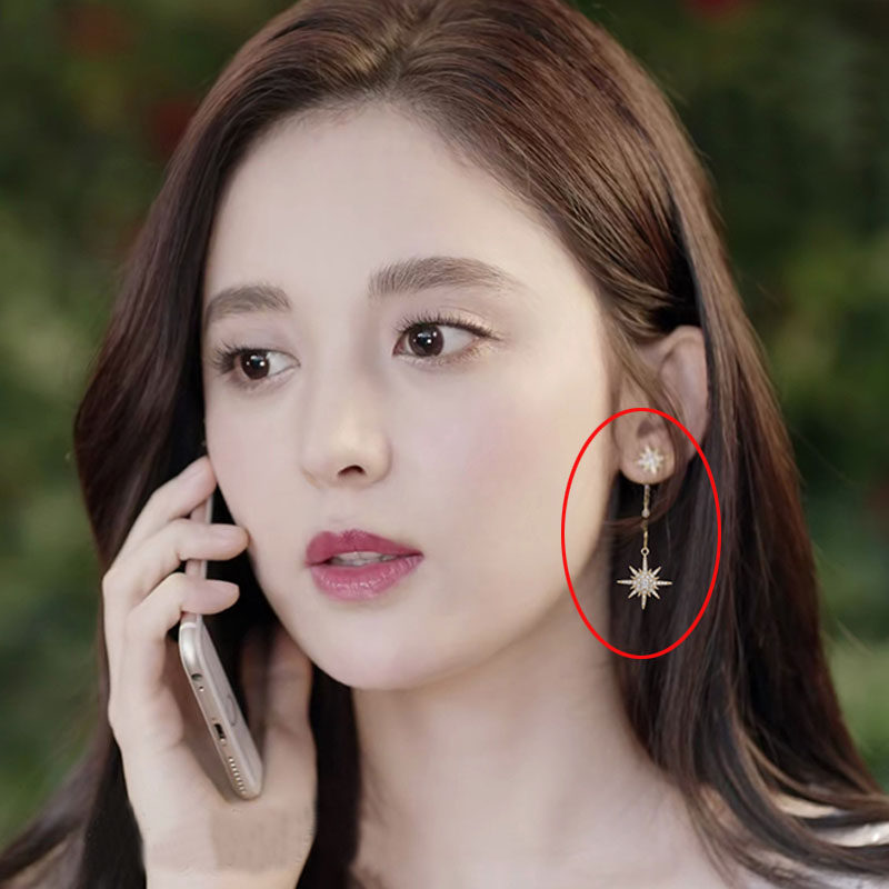 March 30, 10 Gulina Zayuan Lai with earrings eight-pointed star earrings earrings earrings earrings drop earrings silver needle