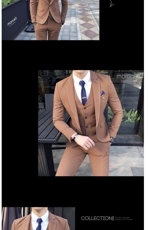 Bộ đồ vest nam đang giảm béo phiên bản Hàn Quốc áo nam
