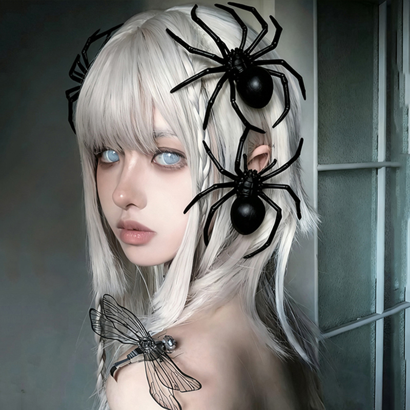 Halloween Dark and Quirky Spider Hairpin Cosplay Little Devil Costume Holiday Photo Prop Hair Accessory Prank Headwear Halloween Dark and Quirky Spider Hairpin Cosplay Little Devil Costume Holiday Photo Prop Hair Accessory Prank Headwear