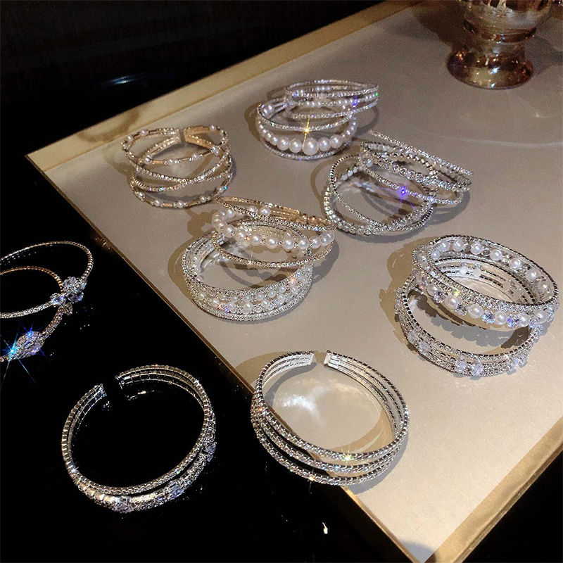Light Luxury Style, Diamond-Encrusted Imitation Pearl Bracelet, Summer Niche Exquisite High-End Feel, Bestie Bracelet, Fashionable Double-Layer Bracelet