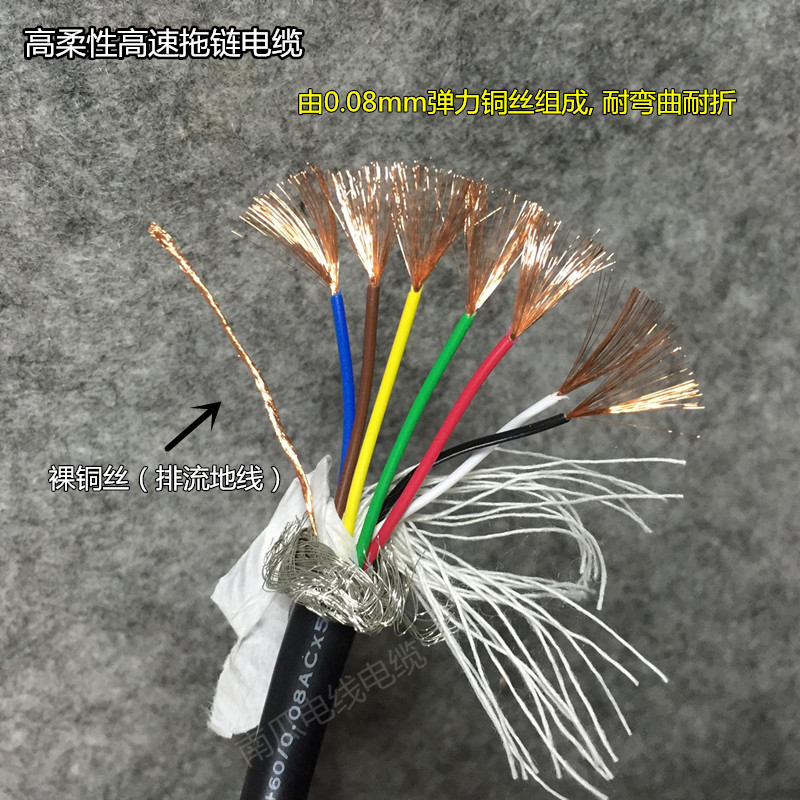 Import drag chain wire 7 2 0 0 3 squared shielded wire Filament Resistant Ultra Soft Tensile Resistant