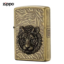 Zippos wind kerosene lighter three sides tiger head badge Ancient silver tiger eye with tiger eye drilling tiger