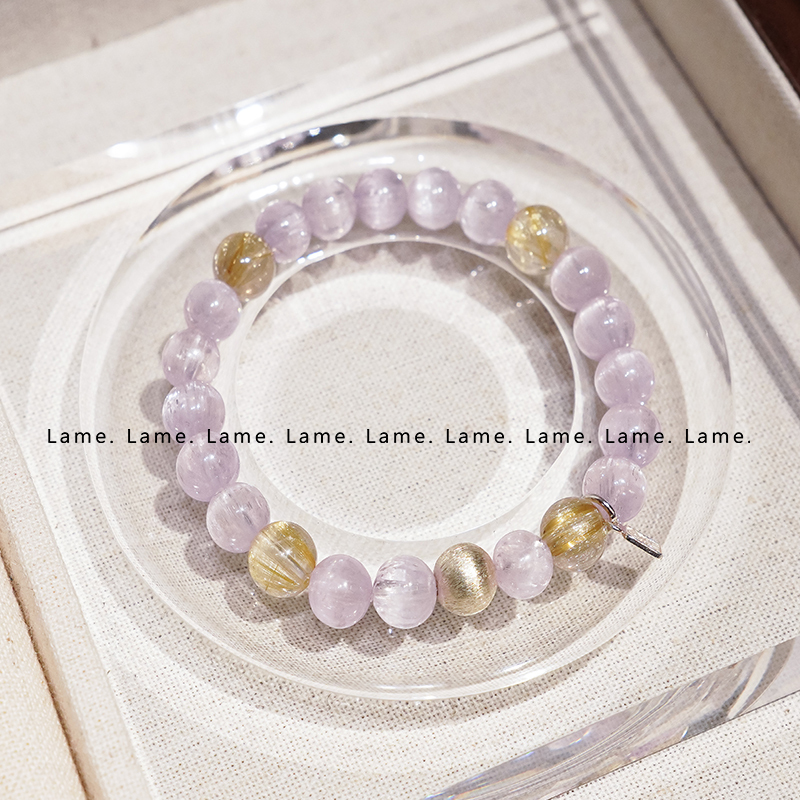 Original Natural Collectible-Grade Brushed Ice-Type Cat's Eye Purple Lithium Crystal Bracelet for Women, Crystal Bracelet Gift for Best Friend or Girlfriend