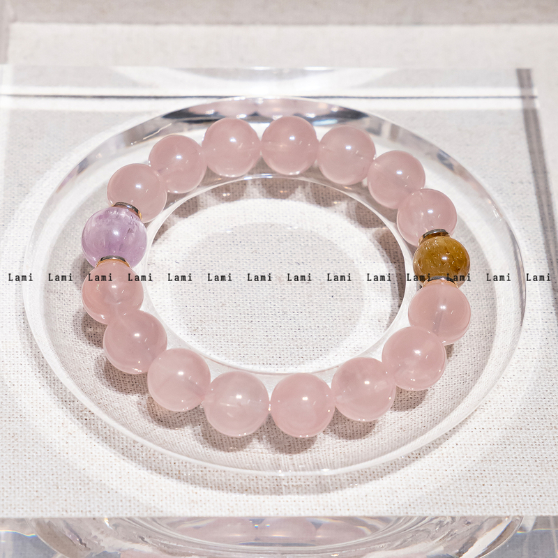 Lami Original Natural Pink Crystal Bracelet for Women, Niche Simple Pink Crystal Bracelet, Gift for Best Friend or Girlfriend