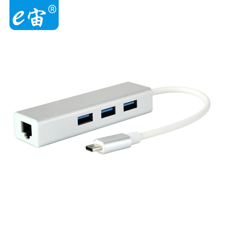 usb3 1 type-C turns USB3 0 HUB RJ45 network card hub Three-mouth HUB conversion line