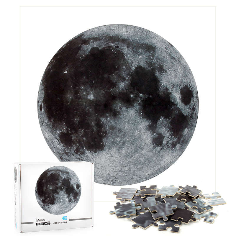 Starry Sky Puzzle 1000 Pieces Planar High Difficulty Decompression Earth Moon Moon Boy New Year Gift Glue