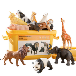 Simulated Animal Model Toys Baby Cognitive Ornaments Wild Elephant Children's Bionic Lion Boy Farm Complete Set