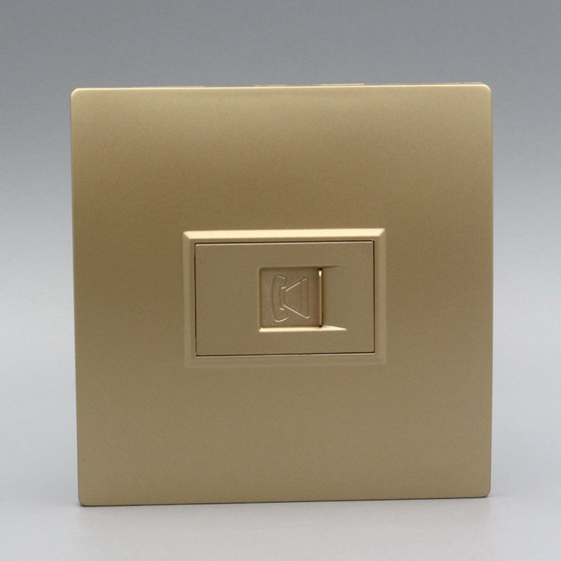 Model 86 Champagne Gold Stand-Up Telephone Socket One-bit CAT3 Voice Call-Free RJ11 Telephone Cord Wall Panel