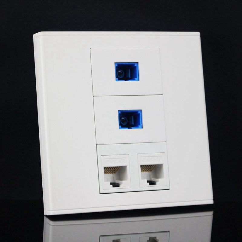 86-type four-port network optical fiber socket dual SC optical fiber broadband 2 free network computer wall panel
