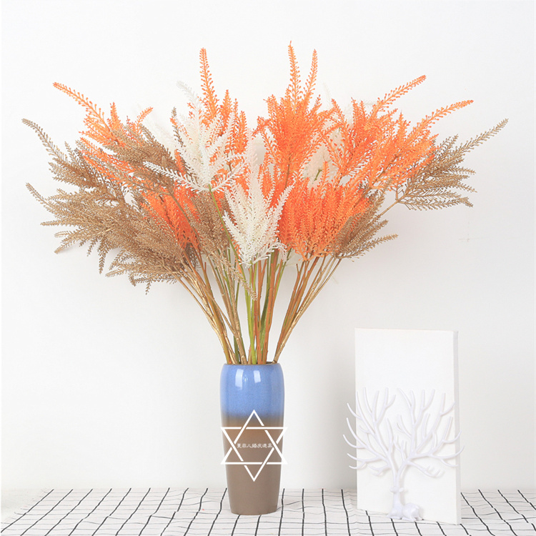 Network New Woman Emulation Floral Wedding Celebration of Fancy Silk Flower Guide Road Flower Arrangement Wall Decoration Auditorium Arranged Horsetail Grass Fake Flower Hotel Building