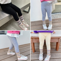 2022 female childrens clothing new pants striped Korean childrens leggings female baby baby Foreign style long pants