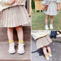 2022 female childrens clothing new college style Korean children pleated skirt female baby Foreign style short skirt skirt