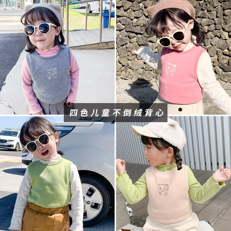 2021 girls' winter clothes new Korean version casual children's non-fleece vest vest girl baby vest foreign style