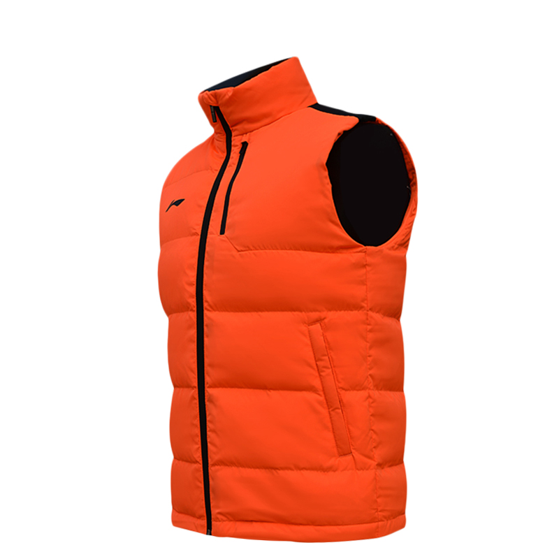 LINING Li Ning mùa đông ấm áp áo vest mỏng cổ áo đào tạo nam quần áo không tay AMRN039 - Áo thể thao ao khoac the thao
