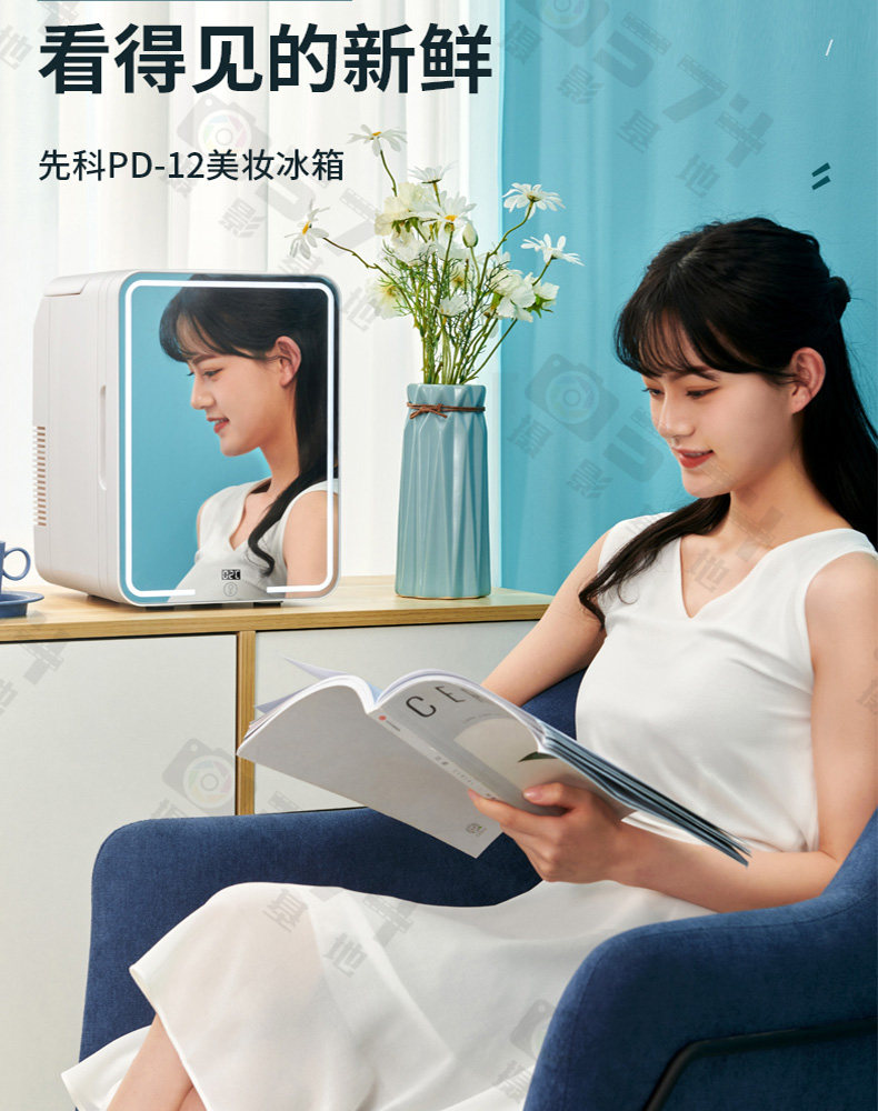 Mini Beauty Fridge Mini Led Micro Dormitory Breast Milk Beauty Mirror Product Refrigeration Car and Home Dual-Use