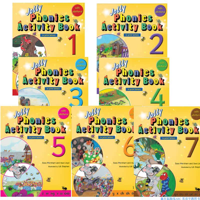 原版學習自然拼讀英語教材jolly Phonics Activity Book7冊練習簿