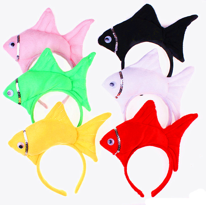 Cartoon three-dimensional animal headdress small fish headdress props performance headband hairpin hairpin through fish headband