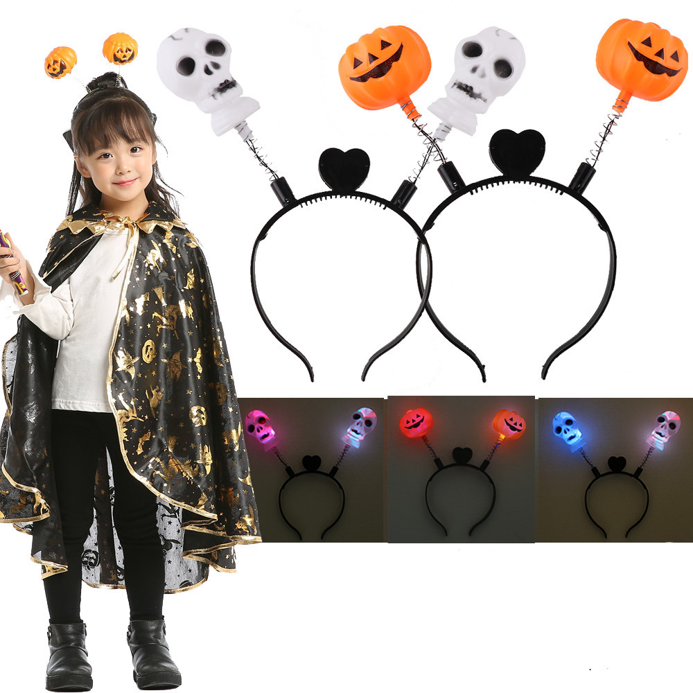 Halloween Pumpkin Decoration Party Props Glittering Spring Pumpkin Skull Headband - Taobao