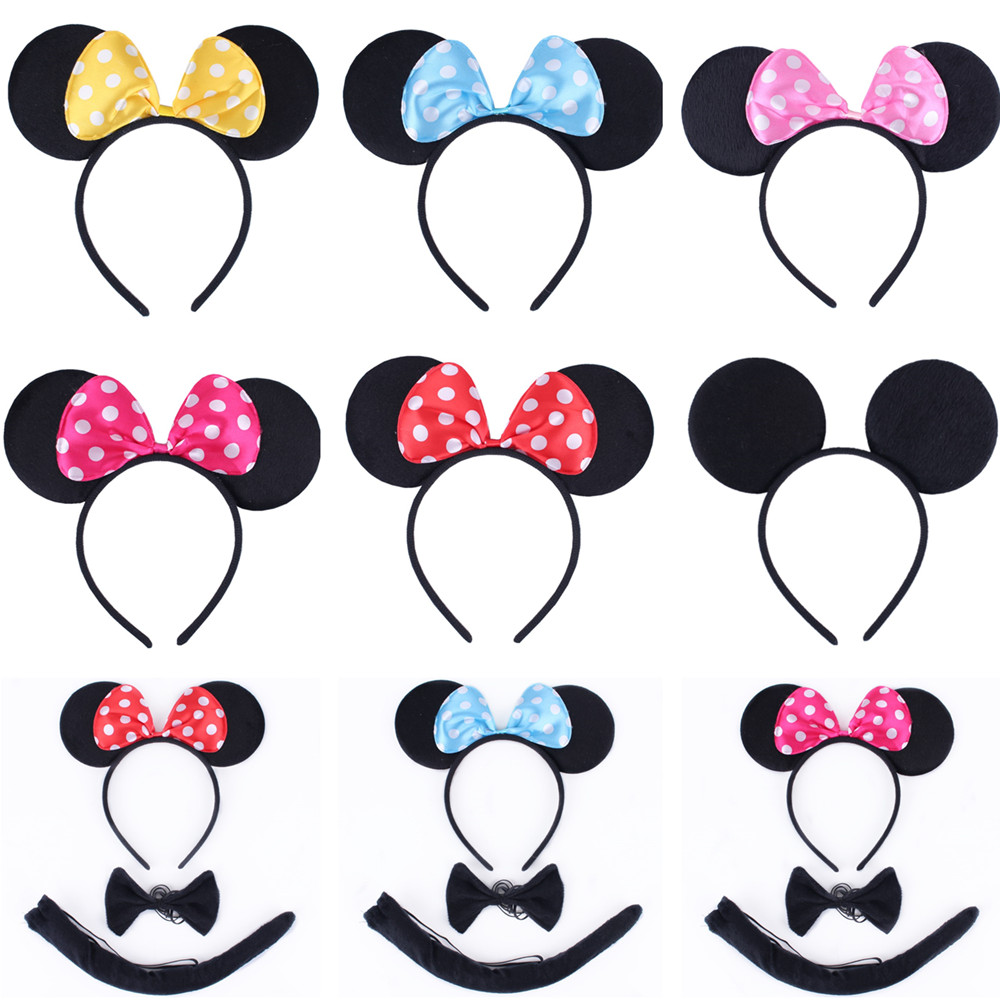 Cartoon Headwear Teenage Girl Styling Hair Stirrup Cute Minnie Butterfly Knot Hair Stirrup Hoop