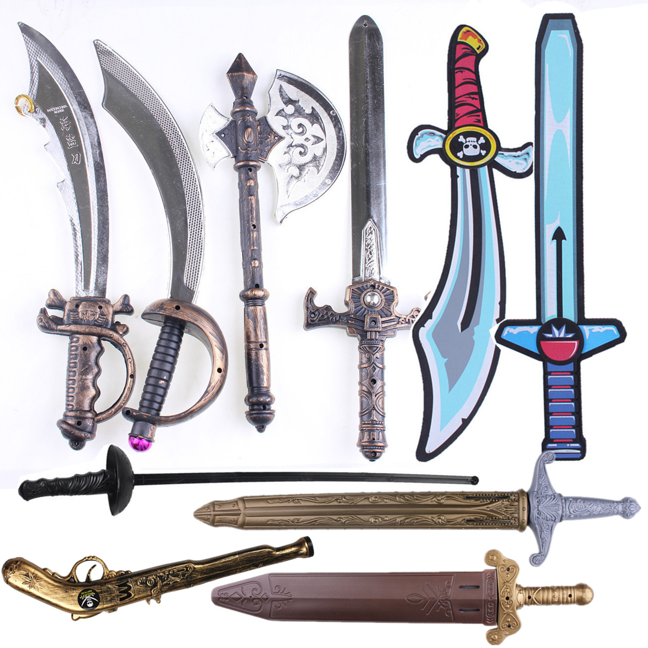 1 Halloween decoration emulators Caribbean pirate knife Eva Sulo sword Roman sword sheathed sword axe