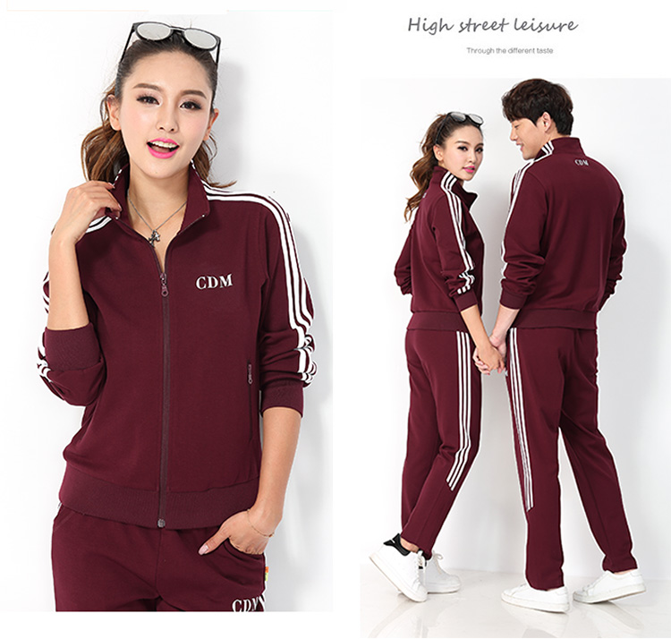 Bộ đồ thể thao đôi nam nữ mùa xuân và mùa thu của Chengdemei - Thể thao sau bộ quần áo thể thao nữ mùa hè