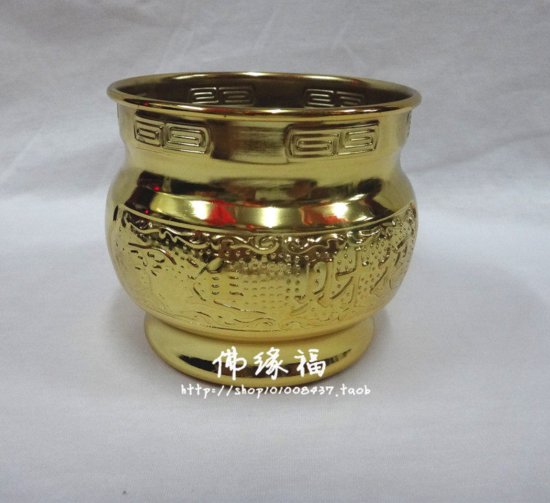 Alloy incense burner gold plating supplies 4 inch titanium alloy incense burner into the treasure full of sandalwood new shop owner treasurer recommended tail goods