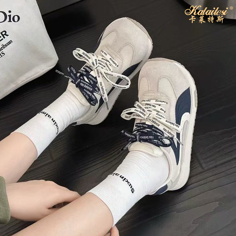 Kalaites Plus Size Women's Shoes 2025 Autumn Retro Color-Block Casual Shoes Comfortable Lightweight Sports Shoes