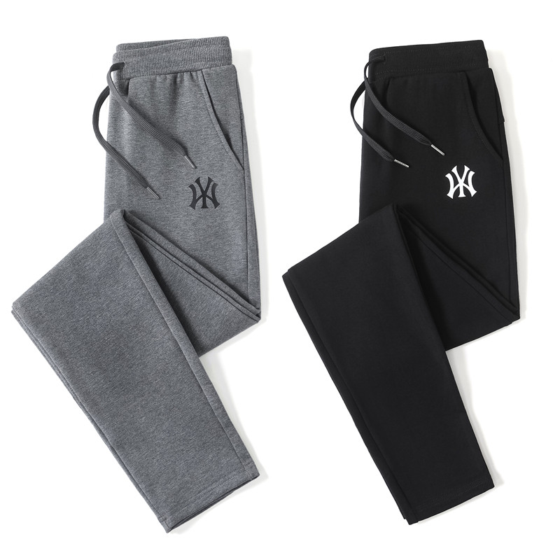 Sports Pants Women Long Pants Spring Autumn Summer New Casual Large Size Tightness Pure Cotton Knit Black Sweatpants Small Straight Drum Pants