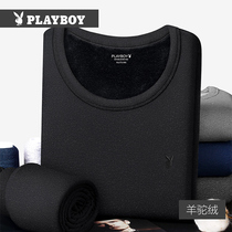 Playboy mens thermal underwear set Winter plus velvet padded cotton sweater bottoming de Velvet autumn trousers men