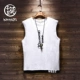 Áo vest nam mùa hè 2019 mới không tay xu hướng áo thun xuồng Hàn Quốc phiên bản chữ in hoa cotton trẻ trung - Áo vest cotton vest trung niên
