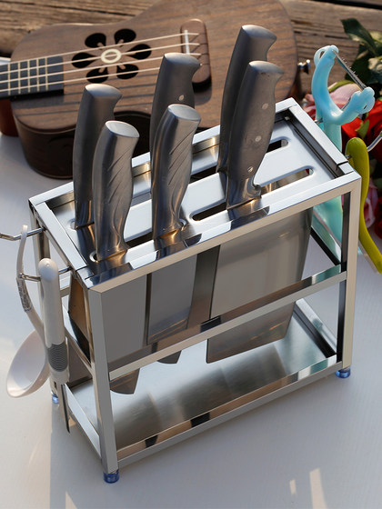 壁挂式放刀架不锈钢厨房刀架刀具刀座菜刀架置物架收纳架用品用具