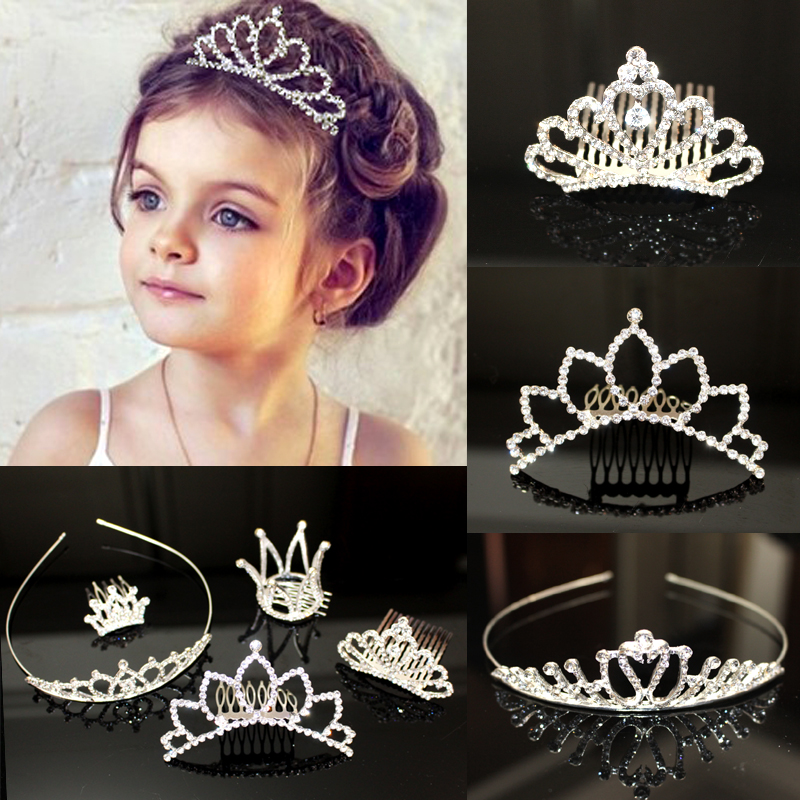 Children Crown Hair Accessories Princess Performance Hair Stirrup New Kids Water Drill Big Number Inserts Korean girl Wang Guanclip