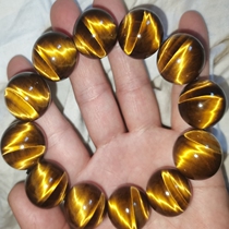 Tiger eye stone Tiger eye stone Yellow tiger eye stone bracelet 20mm large hand string Lightning tiger natural gemstone mens gift