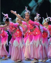 Childrens Performance Costume New Girl National Dance Wear tea girl Han Chinese Seedlings Song Performance Serve the Summer Pink