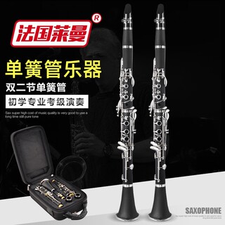 Clarinet in B-Flat, Synthetic Wood Ebony Bakelite Clarinet, Musical Instrument for Children and Adults, Beginner Level, Exam Grade