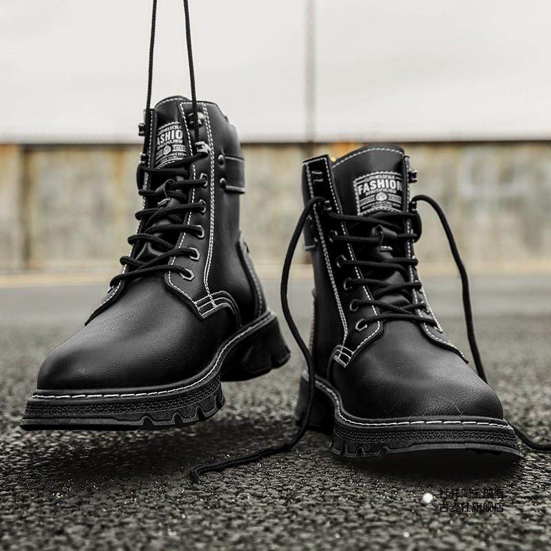 Martin Boots Men's Shoes Autumn and Winter High-Top British Workwear Yellow Leather Shoes Outdoor Work Casual Labor Protection Engineer Boots