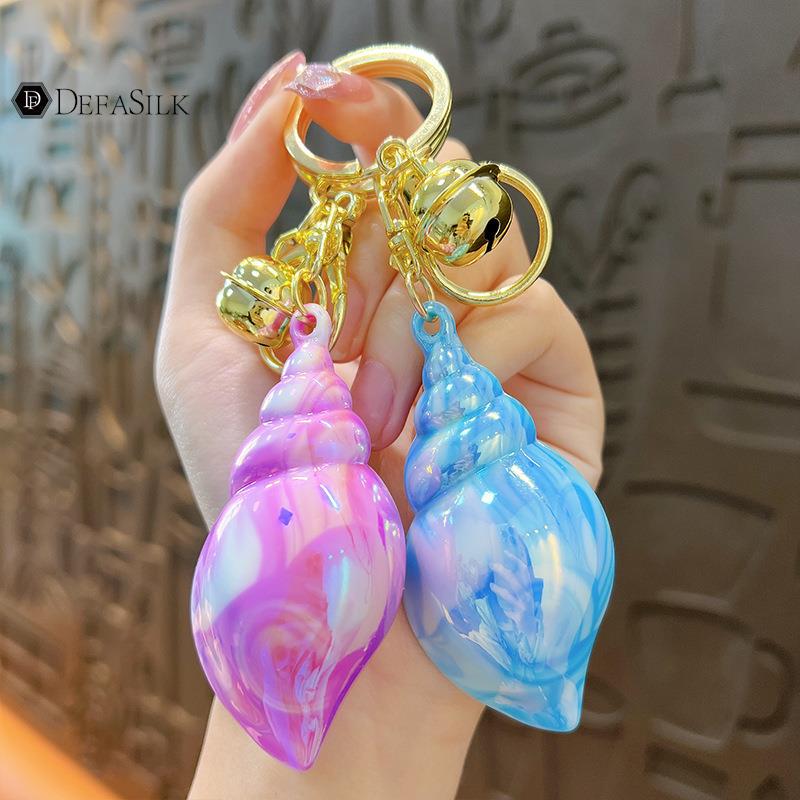 Creative Color-Plated Conch Keychain Pendant, Exquisite Women's Keychain, Crystal Trinket for Girls, Cute Backpack Decoration