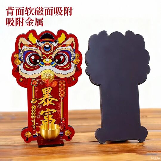 Dopamine Wake-up Lion Magnetic Doorbell Wind Chime Entry Door Chinese Style Creative Lucky Wealth Entry Reminder Bell