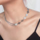 Trendy hip-hop style smiley face necklace female titanium steel neutral style niche design punk net celebrity jewelry personality collarbone chain