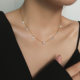 Baroque natural pearl necklace female sweet with zircon clavicle chain 2022 new trendy net red jewelry titanium steel