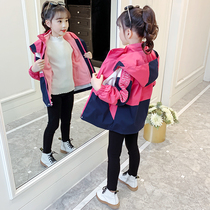 Girl Glint Jacket Autumn Winter 2021 New Ocean Gas Girl Children Spring Autumn Trendy Collared Three-in-one Submachine Clothing