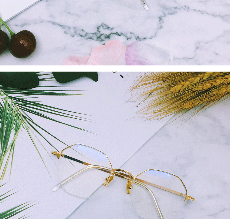Phiên bản tiếng Hàn của phong cách retro mới của ulzzang đa giác lưới màu đỏ phần kính phụ nữ có độ kính mắt mèo