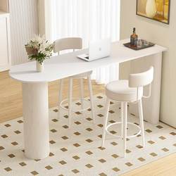 Slate High Bar Table and Chairs, Cream Style Long Table, Bar Living Room Partition, Narrow Table, Water Bar Counter, Sideboard