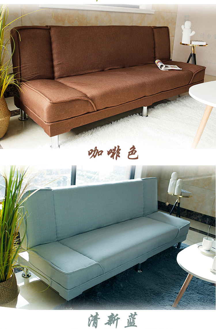 Các kép sử dụng mới có thể gập lại giường sofa thuê căn hộ nhỏ đơn hoặc kép đa chức năng phòng khách đơn giản sofa vải - Ghế sô pha ghế sofa gỗ