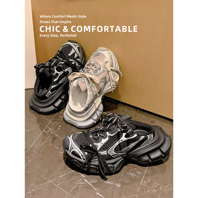 Hong Kong Style Heelless Half-Slippers for Women, Spring and Summer Versatile Genuine Leather Thick-Soled Sports Casual Distressed Dad Shoes Trendy Hong Kong Style Heelless Half-Slippers for Women, Spring and Summer Versatile Genuine Leather Thick-Soled Sports Casual Distressed Dad Shoes Trendy