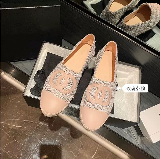 Ст straw universal loafers, Hong Kong, Chanel style, genuine leather