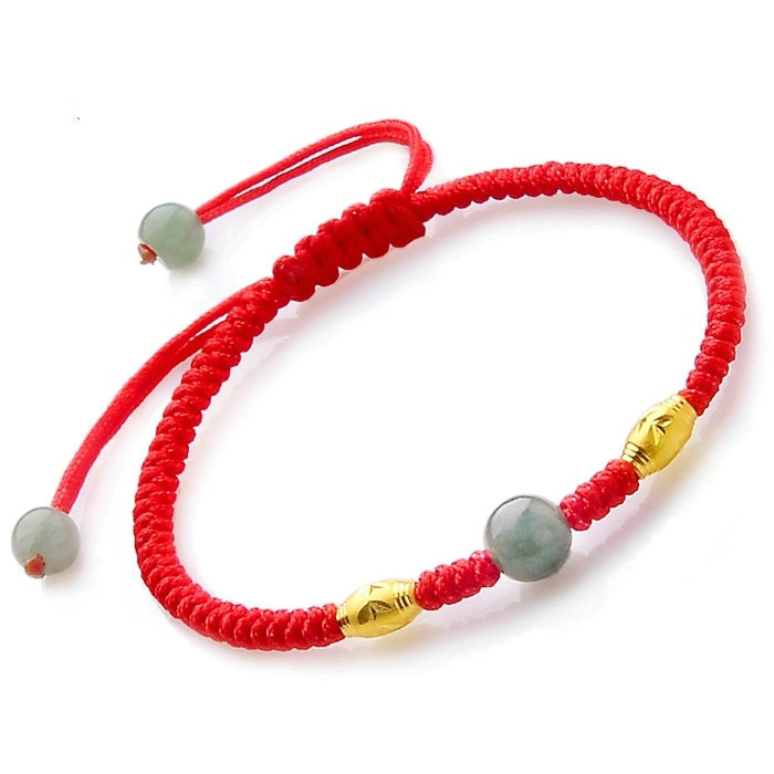 In the year of this life, 24K gold and red rope feet refined women turned to gold and pearl feet refined men's red rope woven red rope feet refined couples