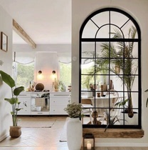 Entrance wrought iron screen partition transparent glass sun room stainless steel floor bedroom partition kitchen bedroom lighting