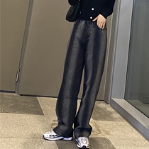  THREE12 autumn gradient high waist straight mop pants